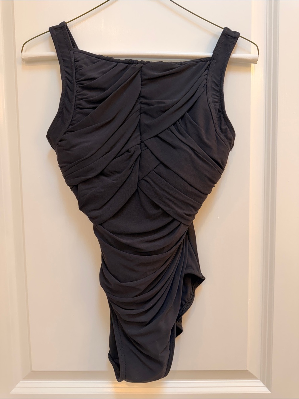 Miraclesuit Black Ruched Swimsuit - Classic Tank style - Mastectomy friendly